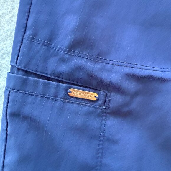 Cherokee Womens Navy Blue Scrub Pants Size M Straight-Leg Drawstring Elastic Wai - Picture 2 of 5